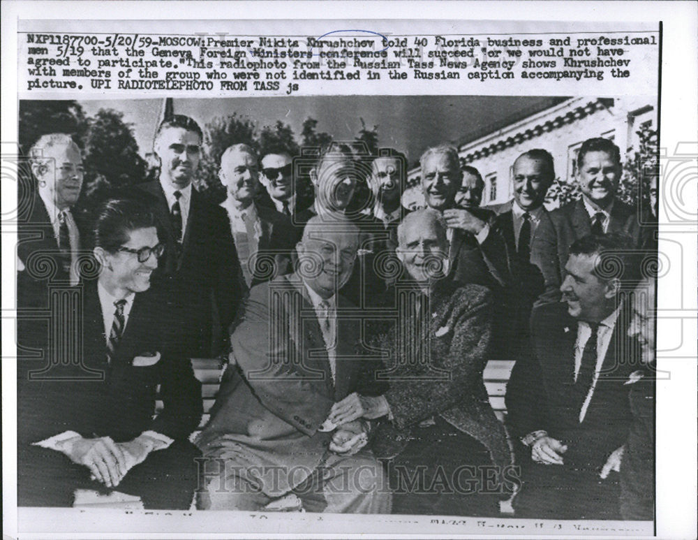 1959 Press Photo Soviet Premier Nikita Khrushchev Moscow Russia - Historic Images