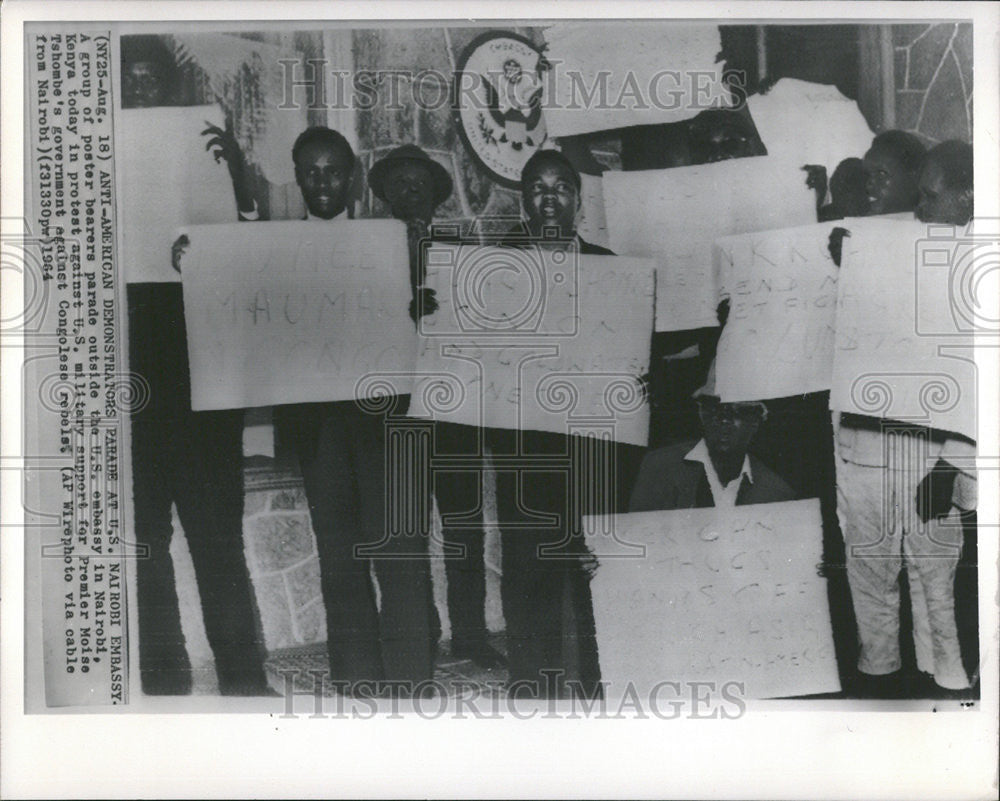 1964 Press Photo Kenyan Anti-American Demonstrations - Historic Images