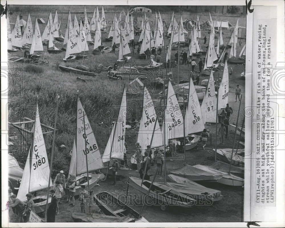 1961 Press Photo Racing Dinghies Essex England - Historic Images