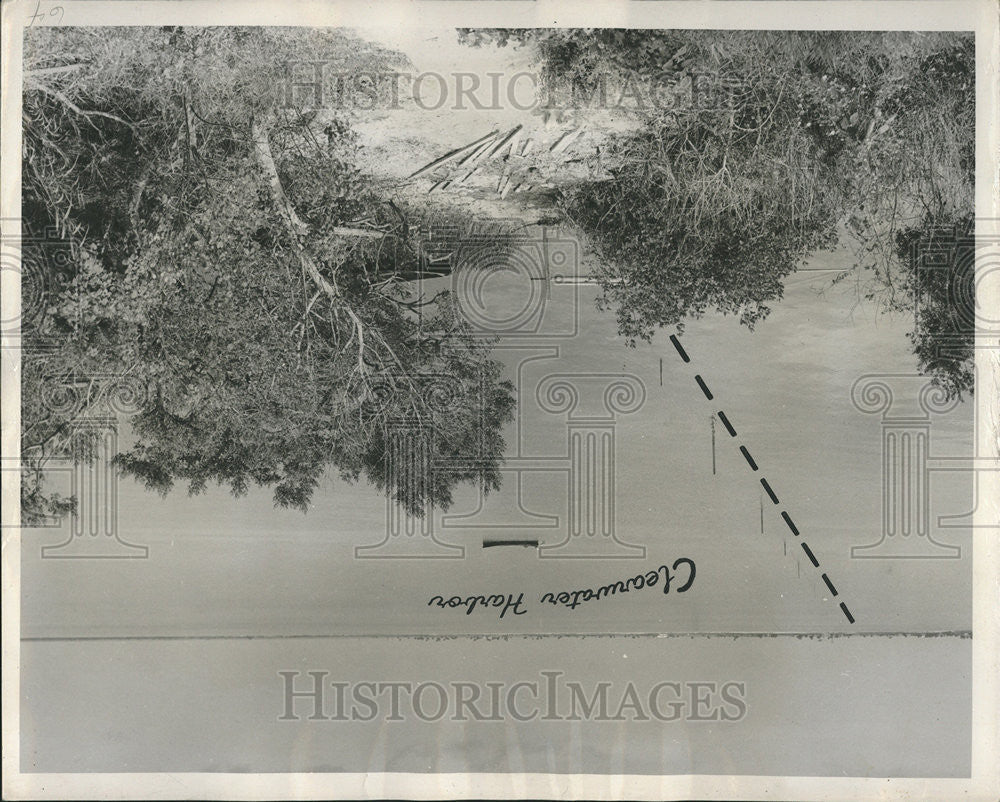 1949 Press Photo Routed Belleair Beach Causeway West Bay Drive Trees Clearwater - Historic Images