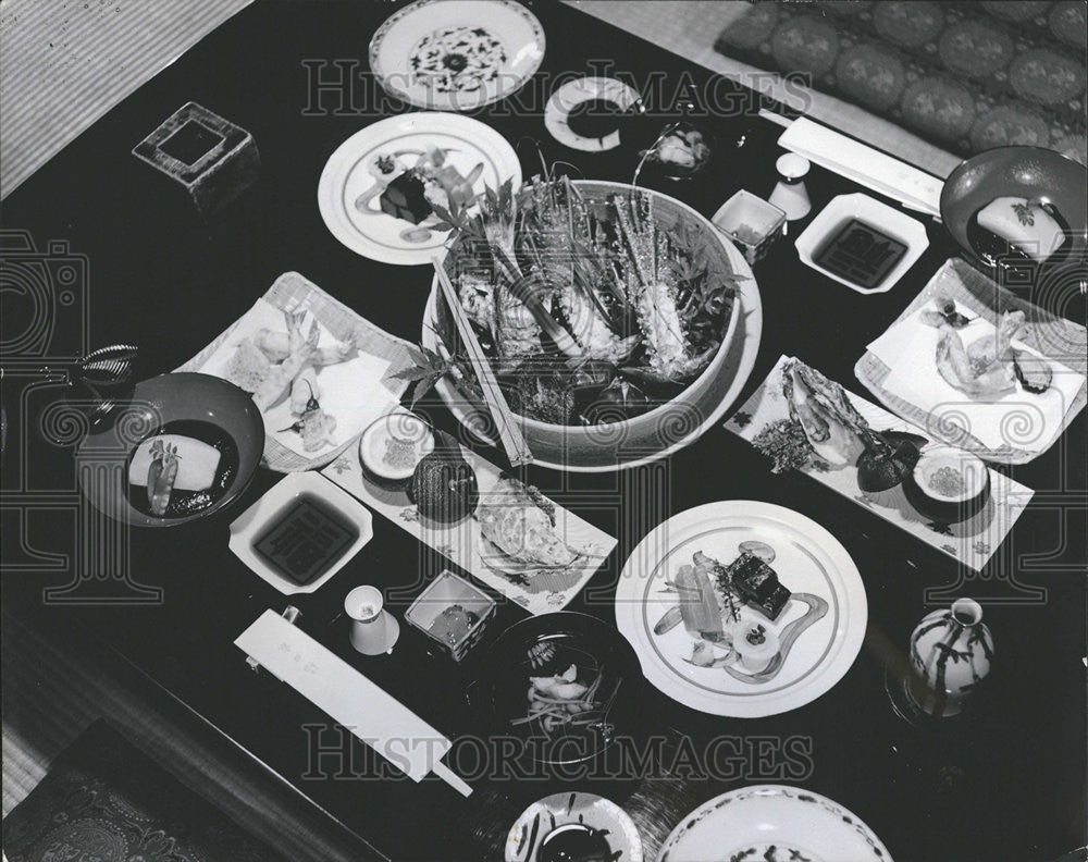 1965 Press Photo Japanese Meal Harmonious Color natural flavor ingredients Taste - Historic Images