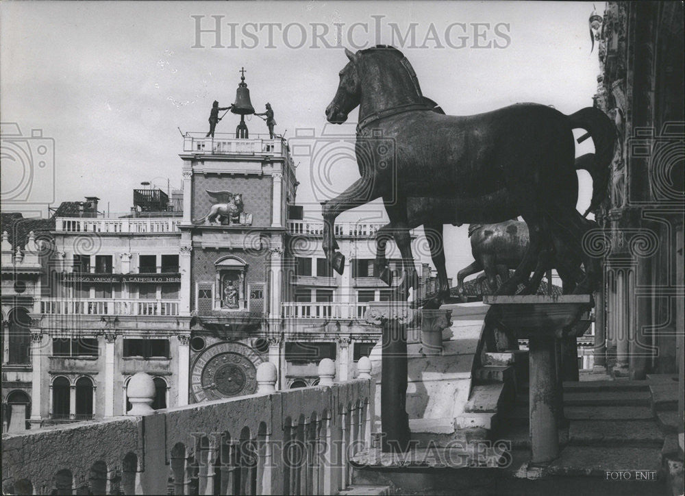 Press Photo Cavalli Di bronzo Della facciata Basilica San Marco Venezia - Historic Images