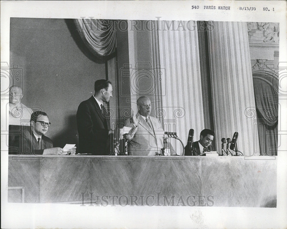 1959 Press Photo Nikita Khrushchev Kremlin Russian Premier Eisenhower war - Historic Images