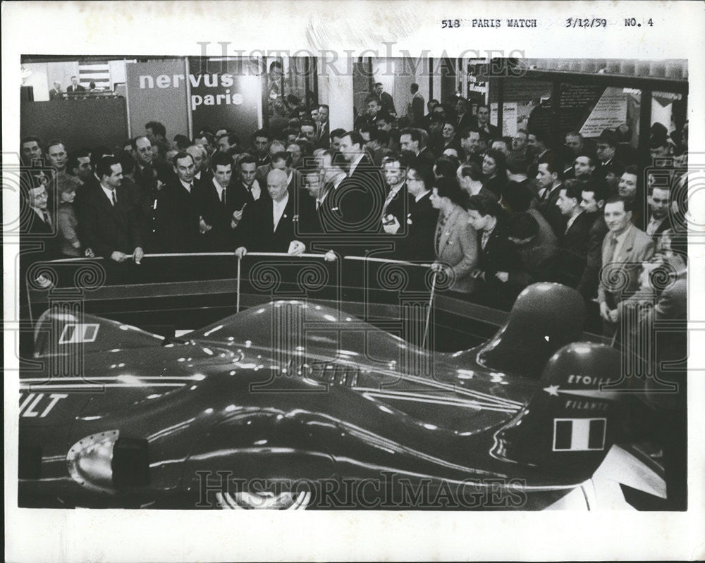 1959 Press Photo Khrushchev Leipzig Fair Indian rugs French Soviet turbine car - Historic Images