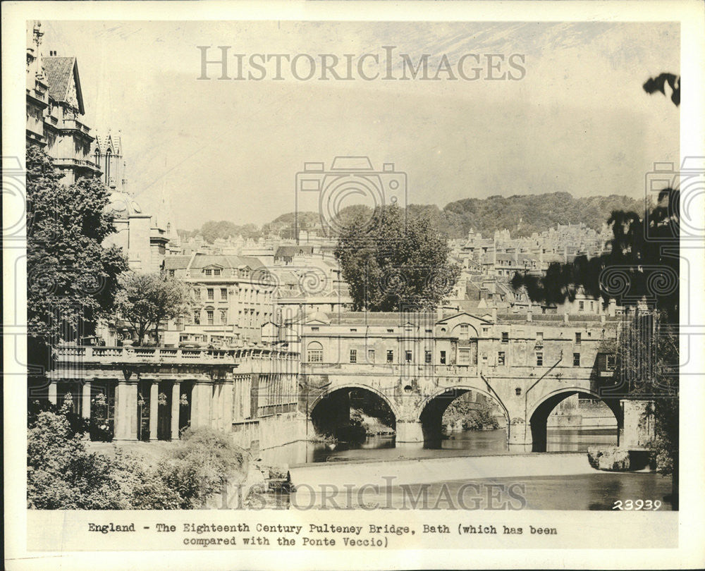 Press Photo Eighteenth century Pulteney Bridge Ponte Veccio England - Historic Images