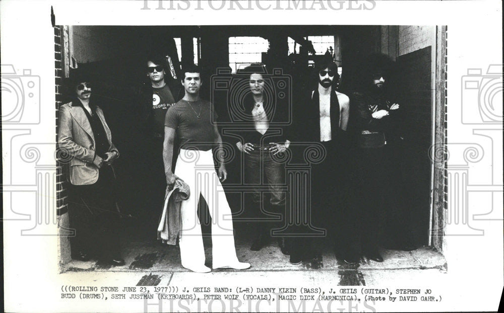 1977 Press Photo Music Group The J. Geils Band - Historic Images