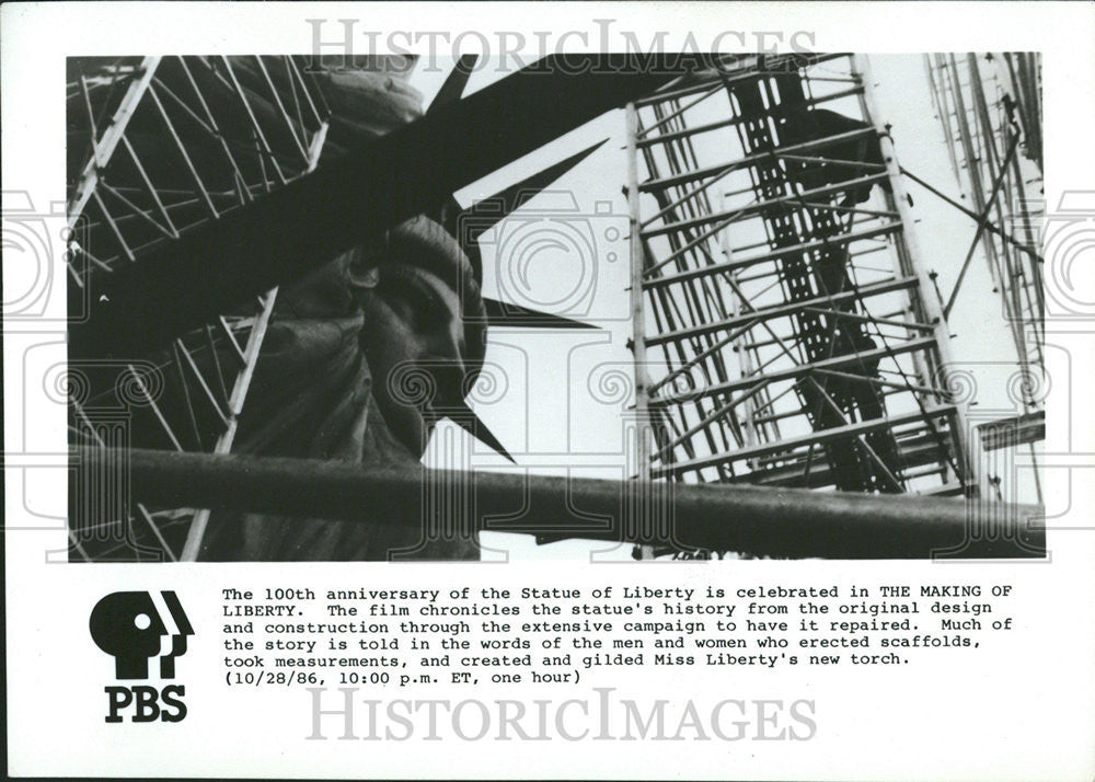 1986 Press Photo Making of Liberty - Historic Images