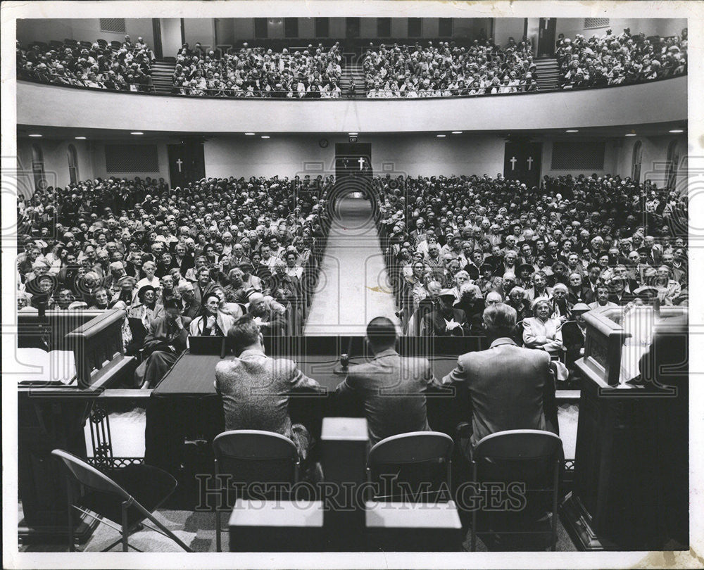 1955 Press Photo Audience Auditorium Christ Methodist Church Medical Forum - Historic Images