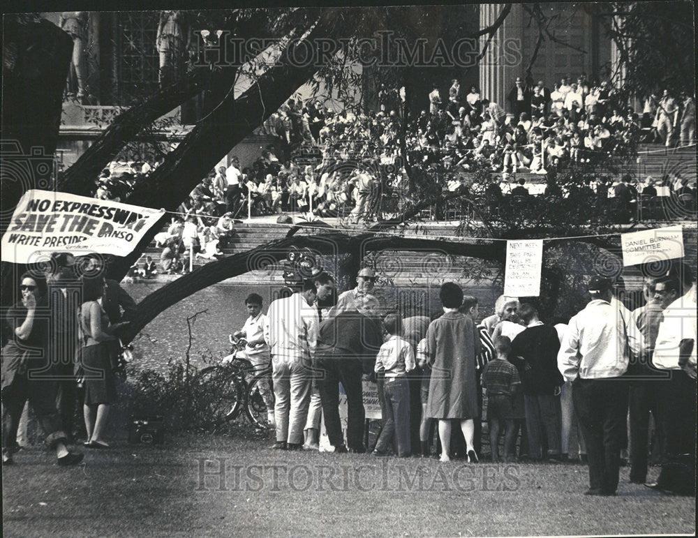 1955 Press Photo Daniel Burham Committee Members Seek to Upset Reroute Plan - Historic Images