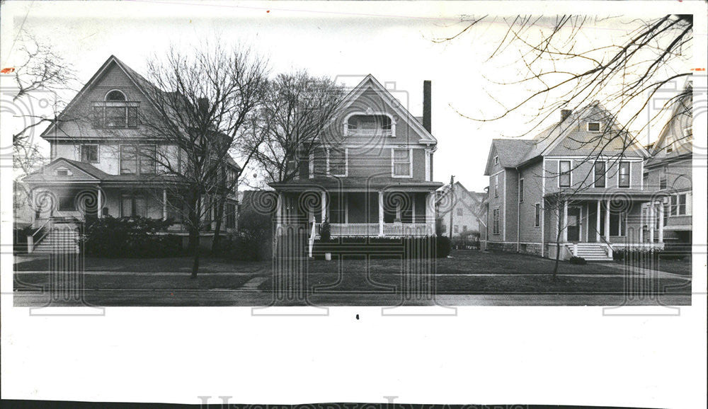 1983 Press Photo Lombard Victorian Houses Oak Park Historic District - Historic Images