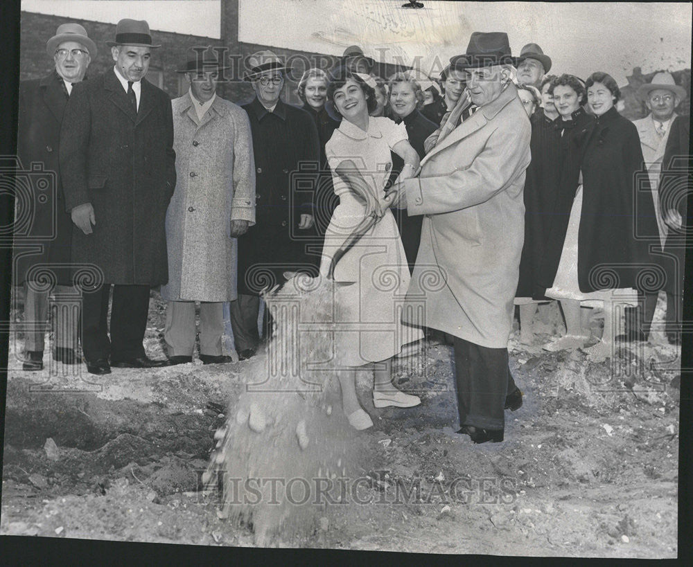 1953 Press Photo Masonic Hospital breaking ground headed by Edgar Jonas - Historic Images