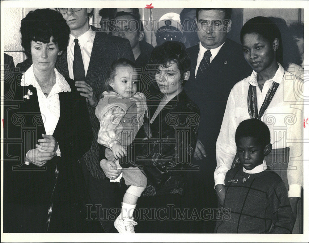 1986 Press Photo Memorial Service Held For Fallen Firemen - Historic Images