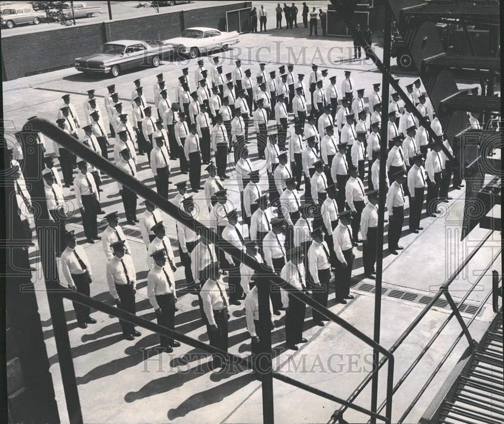 1962 Press Photo Candidates Completed Training Fire Department Framed Pattern - Historic Images