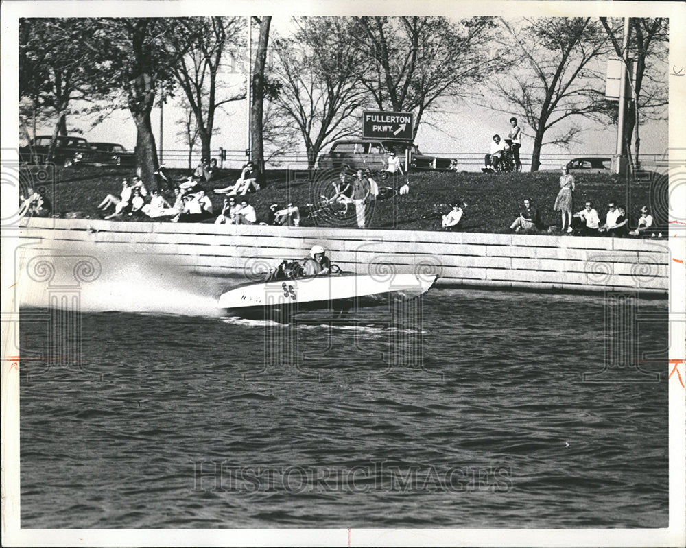 1968 Press Photo Lincoln Park Lagoon popular drag race Burnham Harbor. - Historic Images