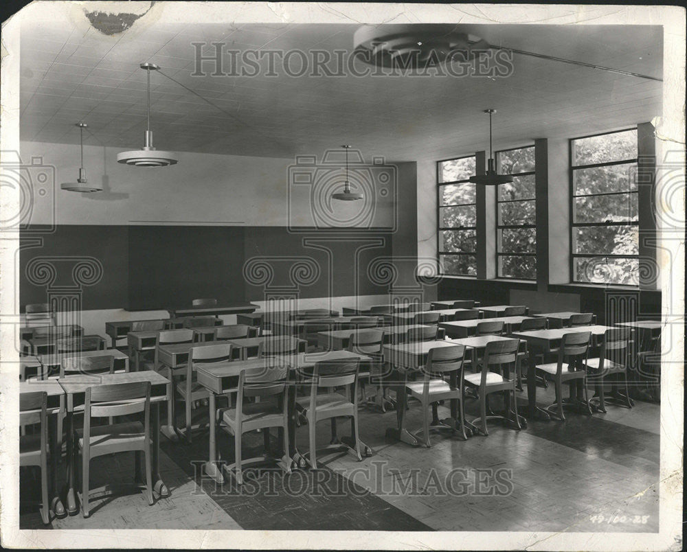 1949 Press Photo A typical classroom at Temple Isaiah Israel Community House scl - Historic Images