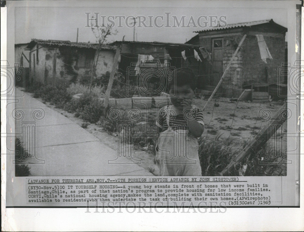 1965 Press Photo Homes Low Income Families, Chile - Historic Images