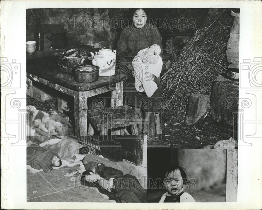 1964 Press Photo Poor People Poverty Sleeping Floor Home Less - Historic Images