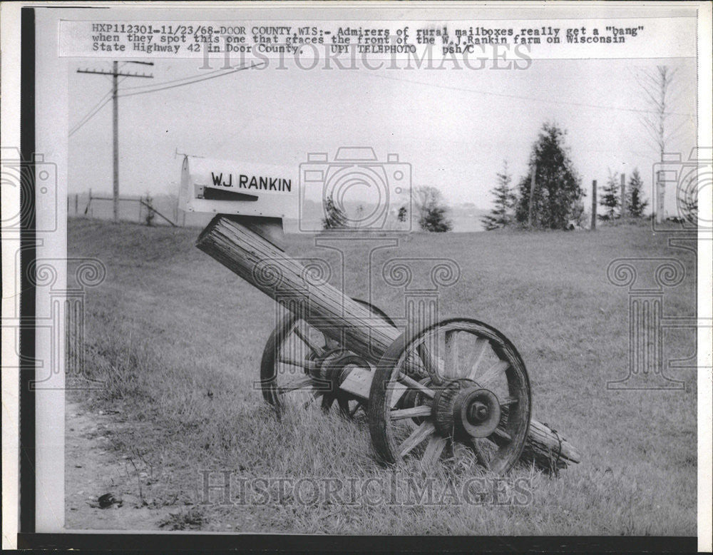 1968 Press Photo A Rural Mailbox With A Bang At The W. J. Rankin Farm - Historic Images