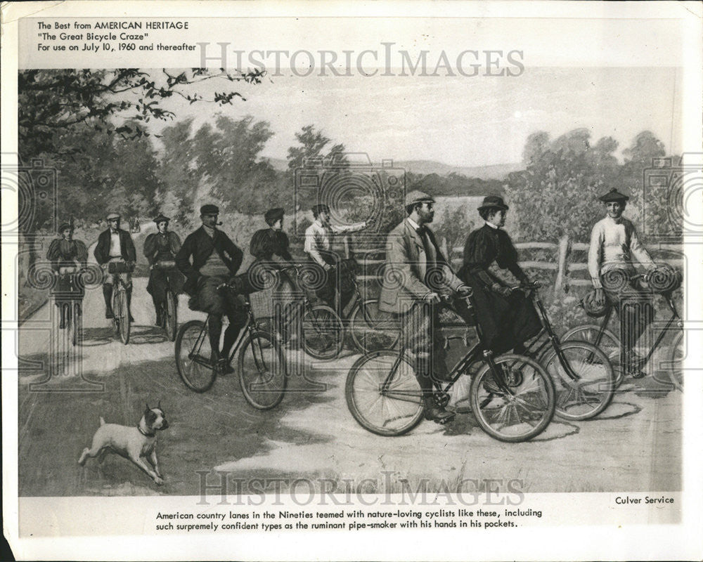 Press Photo American Country Lane Nineties Teemed Nature cyclist - Historic Images