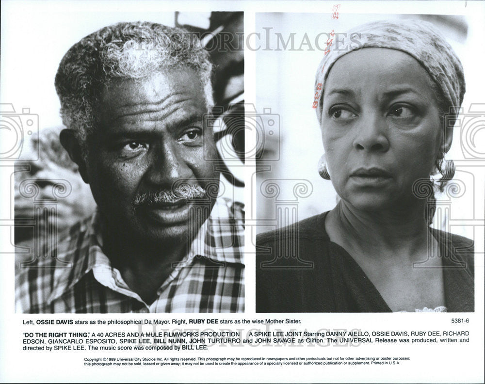 1989 Press Photo Ossie Davis Philosophical Da MayorRuby Dee Bill Ninn John Savag - Historic Images