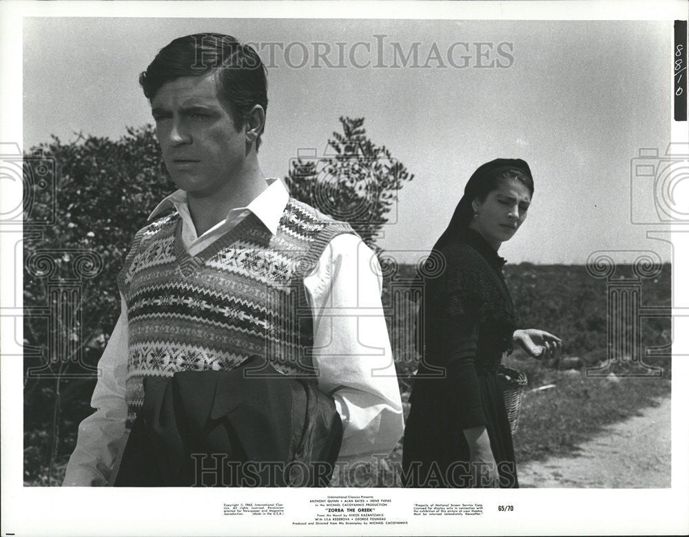 1965 Press Photo Anthony Guinn, Irene Papas in Zorba The Greek - Historic Images