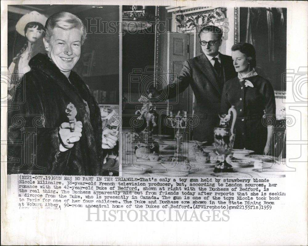 1959 Press Photo Strawberry Blonde Nicole Milinaire French London Duchess Canada - Historic Images