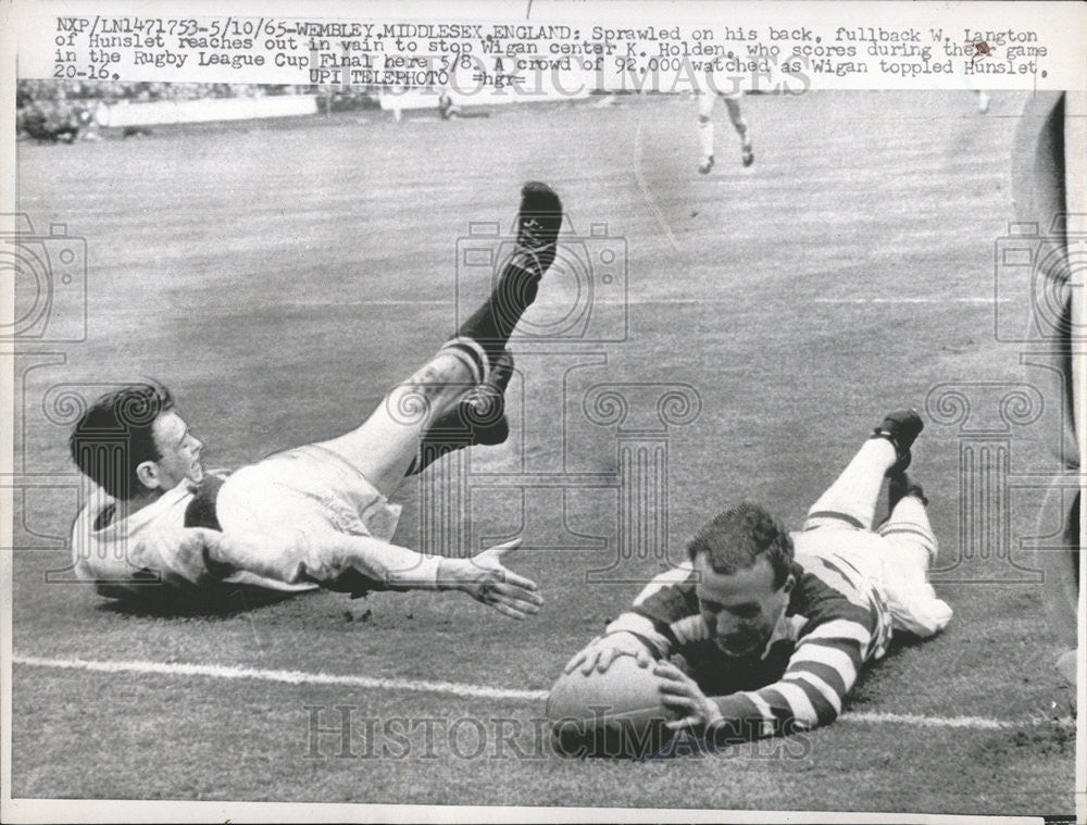 1965 Press Photo W.Langton and K.Holden in the Rugby League Cup Final - Historic Images