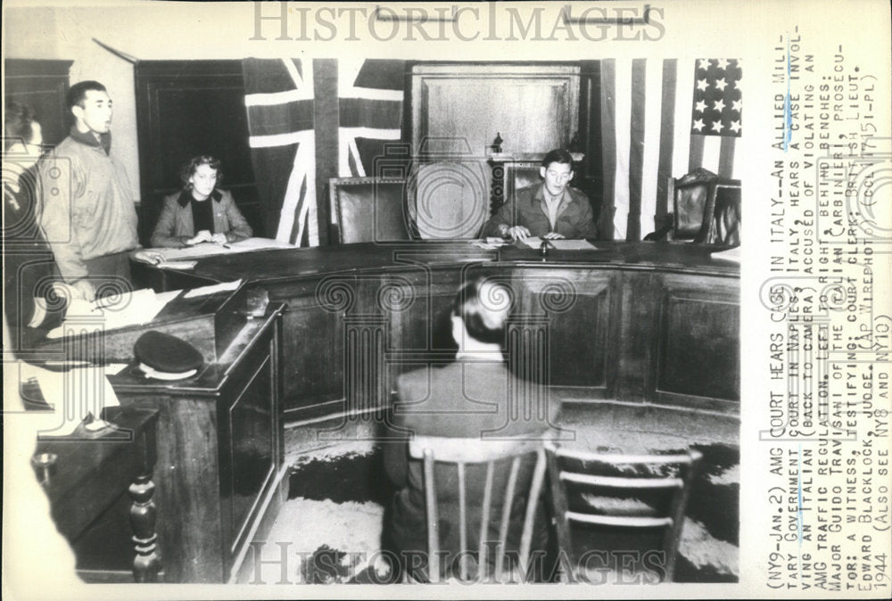 1944 Press Photo Allied military government court hears Naples trial during WWII - Historic Images