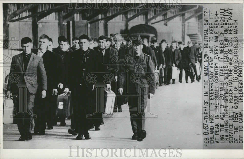 1967 Press Photo All Swiss Male Teenagers Are Required To Serve In The Military - Historic Images