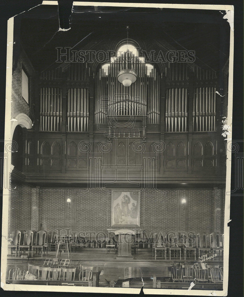 1925 Press Photo Main Section Organ Made Two Donated Organs University Chapel - Historic Images
