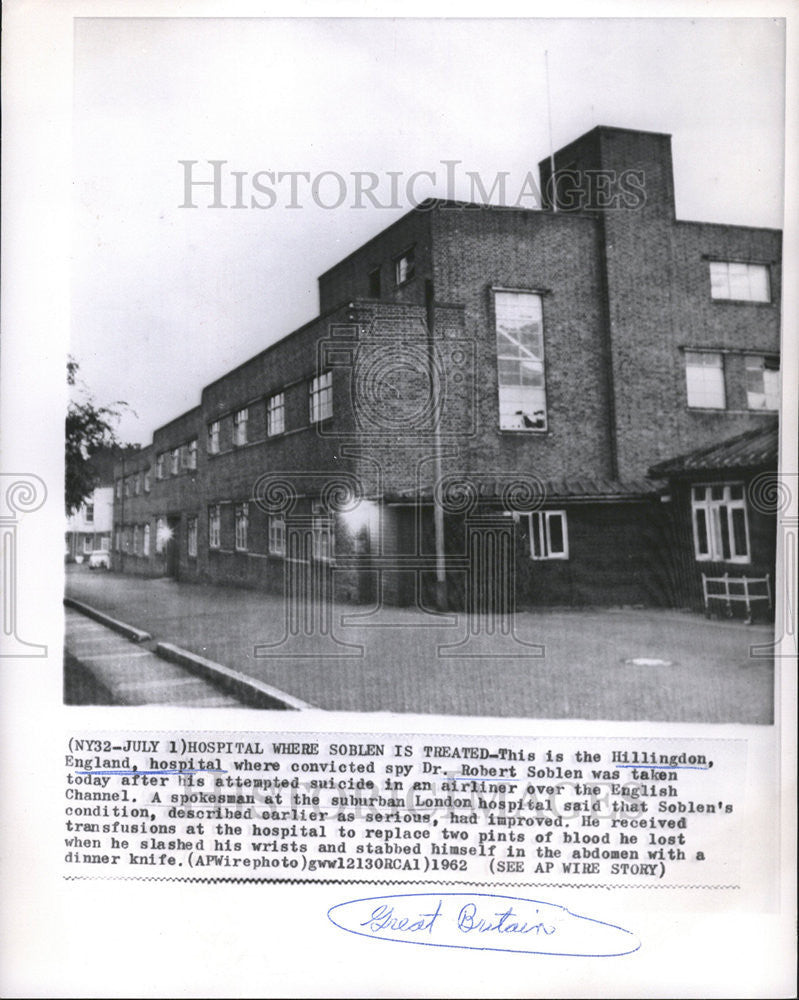 1962 Press Photo Great Britain Hillingdon England hospital Robert Seblen - Historic Images