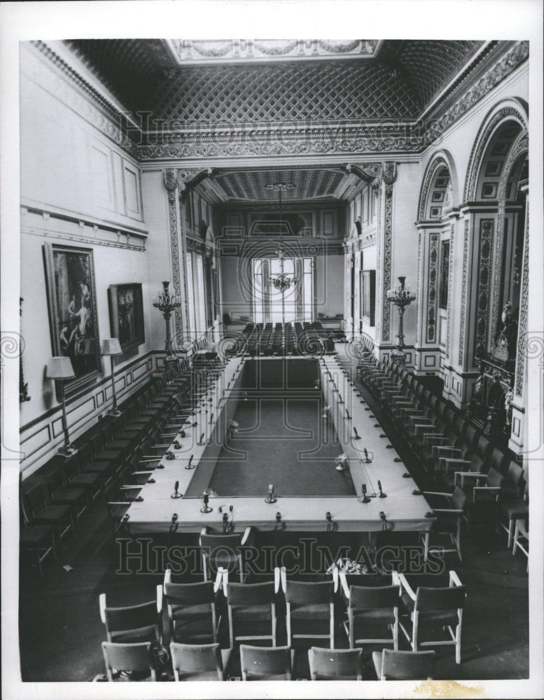 1956 Press Photo Suez Conference Long Gallery of Lancaster House - Historic Images