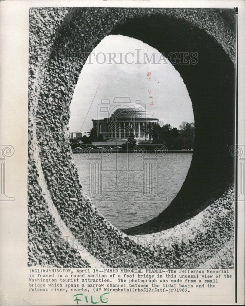 1963 Press Photo Jefferson Memorial Washington D.C. - Historic Images