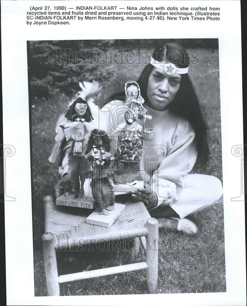 1990 Press Photo Native Americans Indian Folk Arts Crafts - Historic Images