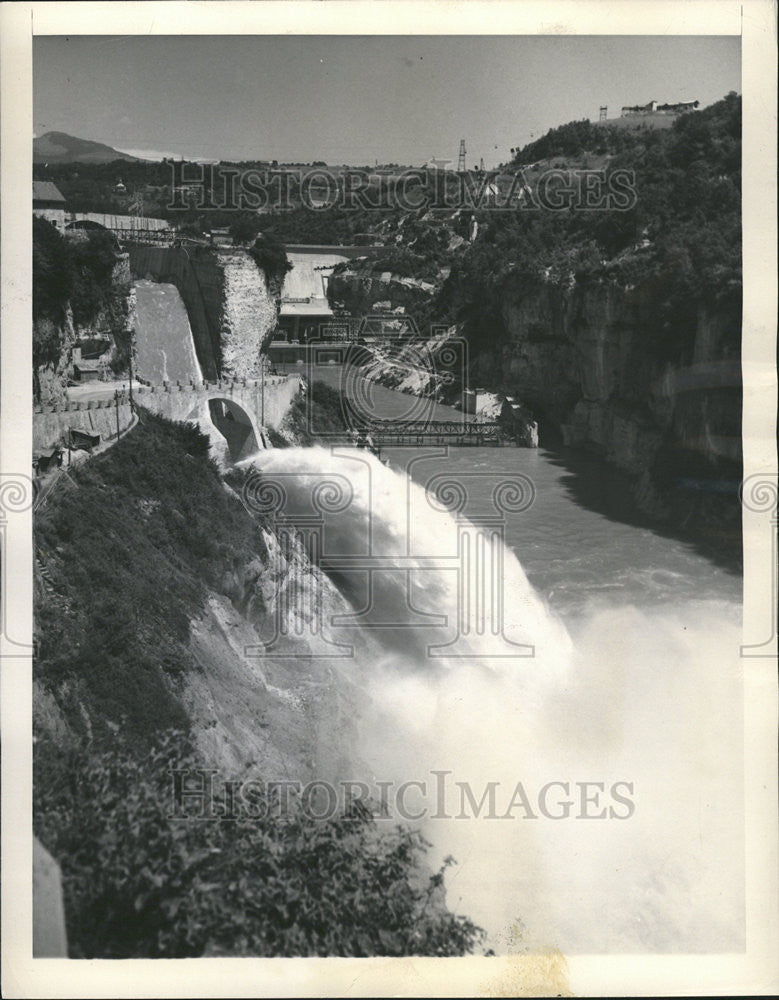 1948 Press Photo Genissiat Dam Presidential Visit France - Historic Images