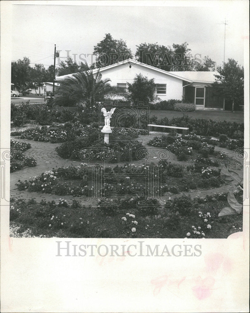 1967 Press Photo Elizabethan Garden Largo Wasson Home Harbor Hills - Historic Images