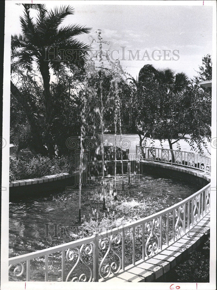 1984 Press Photo Leahey Fountains Garden Pool St. Petersburg Florida - Historic Images