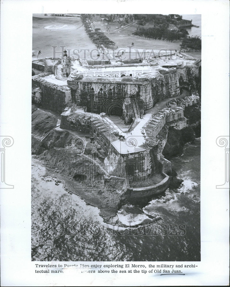 1990 Press Photo El Morro , the land carving above sea in Puerto Rico. - Historic Images