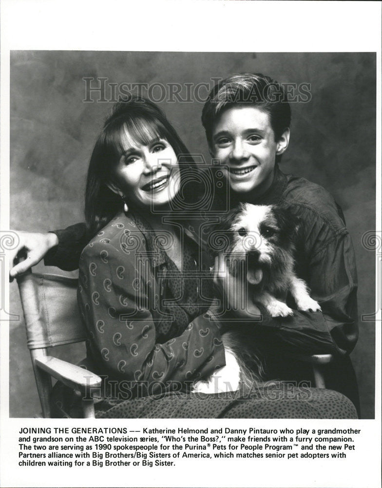 1990 Press Photo Purina Pets For People Program Actors Helmond Pintauro - Historic Images