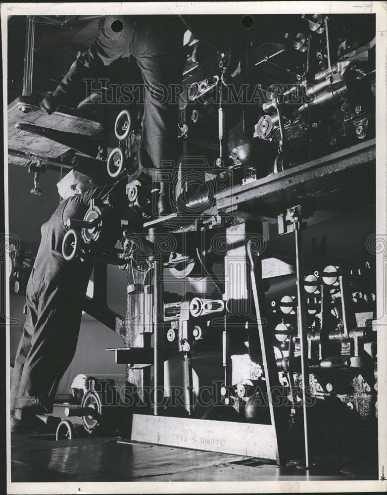 1940 Press Photo Interior of the Denver Post Building, Press Room - Historic Images