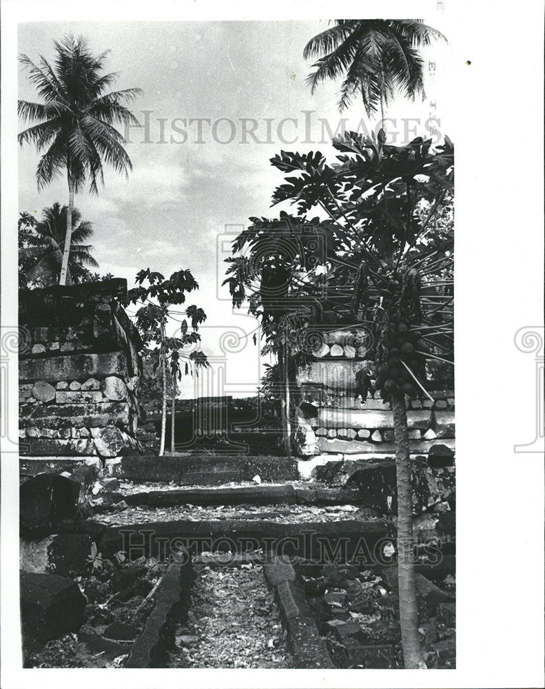 1982 Press Photo Nan Madol Stone Structures Ponape Pacific Island - Historic Images