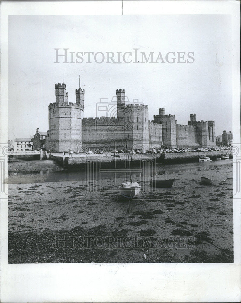 1969 Press Photo Caernarvon Castle Prince Charle site investiture Wales - Historic Images