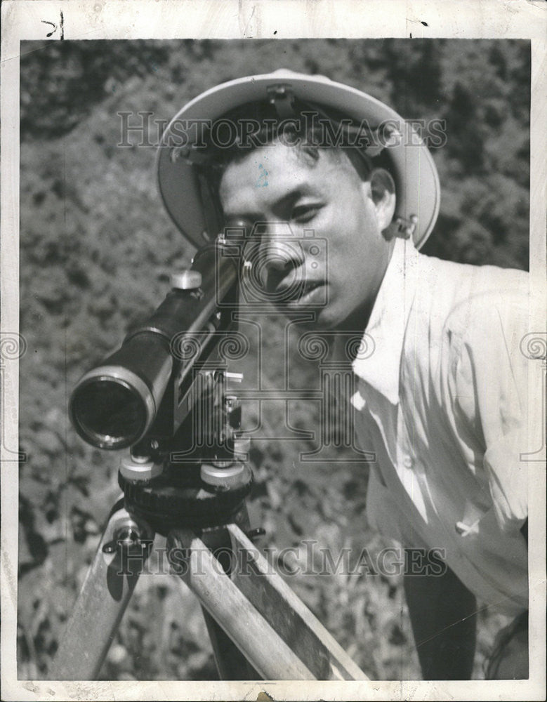 1957 Press Photo Mammoth Wu Sheh Hydro Electric Technician Chun Choshui River - Historic Images