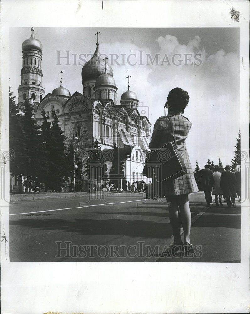 1970 Press Photo America View Moscow Travel Blagoveschchensky Cathedral Tourist - Historic Images