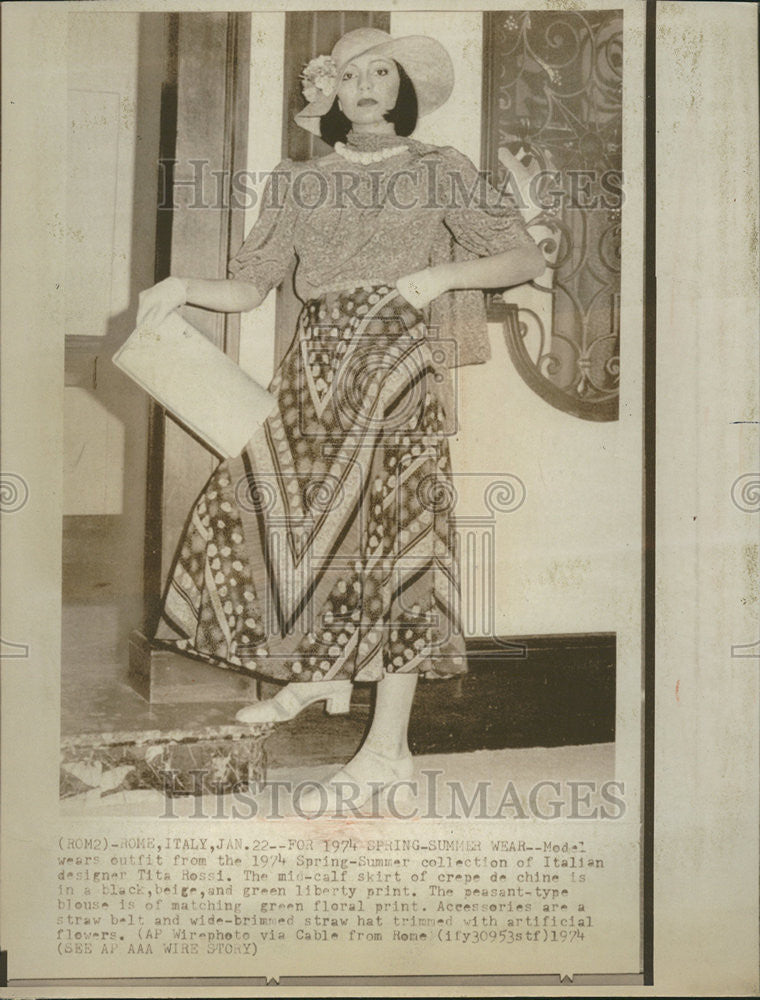 1974 Press Photo Tita Rossi 1974 spring summer collection - Historic Images