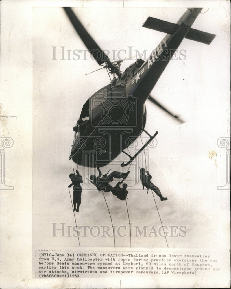 1963 Press Photo Thailand American Army Military Training Exercise - Historic Images