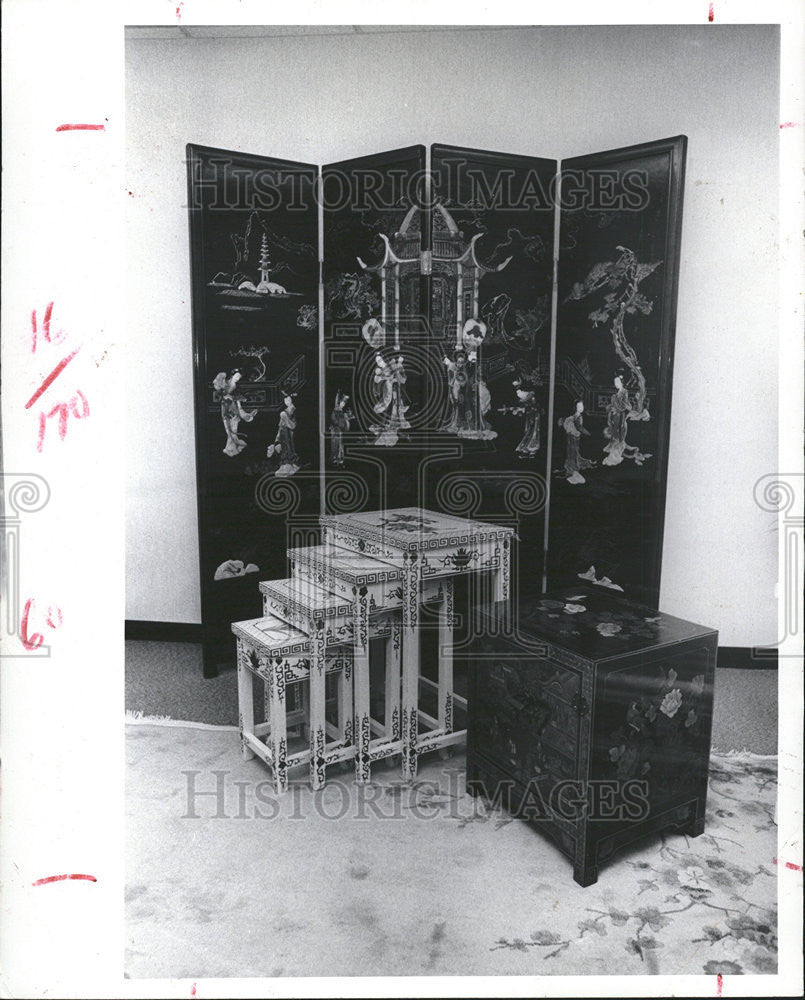 1976 Press Photo Furniture Oriental Tables - Historic Images