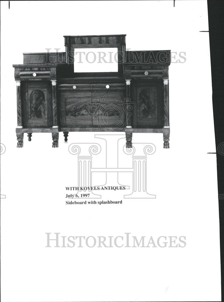 1997 Press Photo Sideboard Splashboard Kovels Antiques - Historic Images