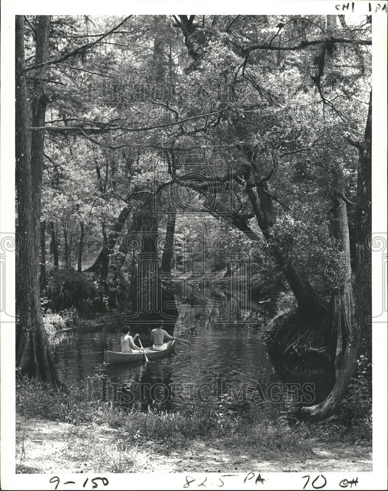 1979 Press Photo Canoeists Find Adventure Scout River Tributary Croom Cooche - Historic Images