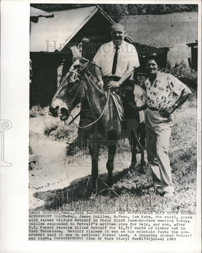 1965 Press Photo Rep James Quillen Wilford Metcalf US Forest Service Government - Historic Images